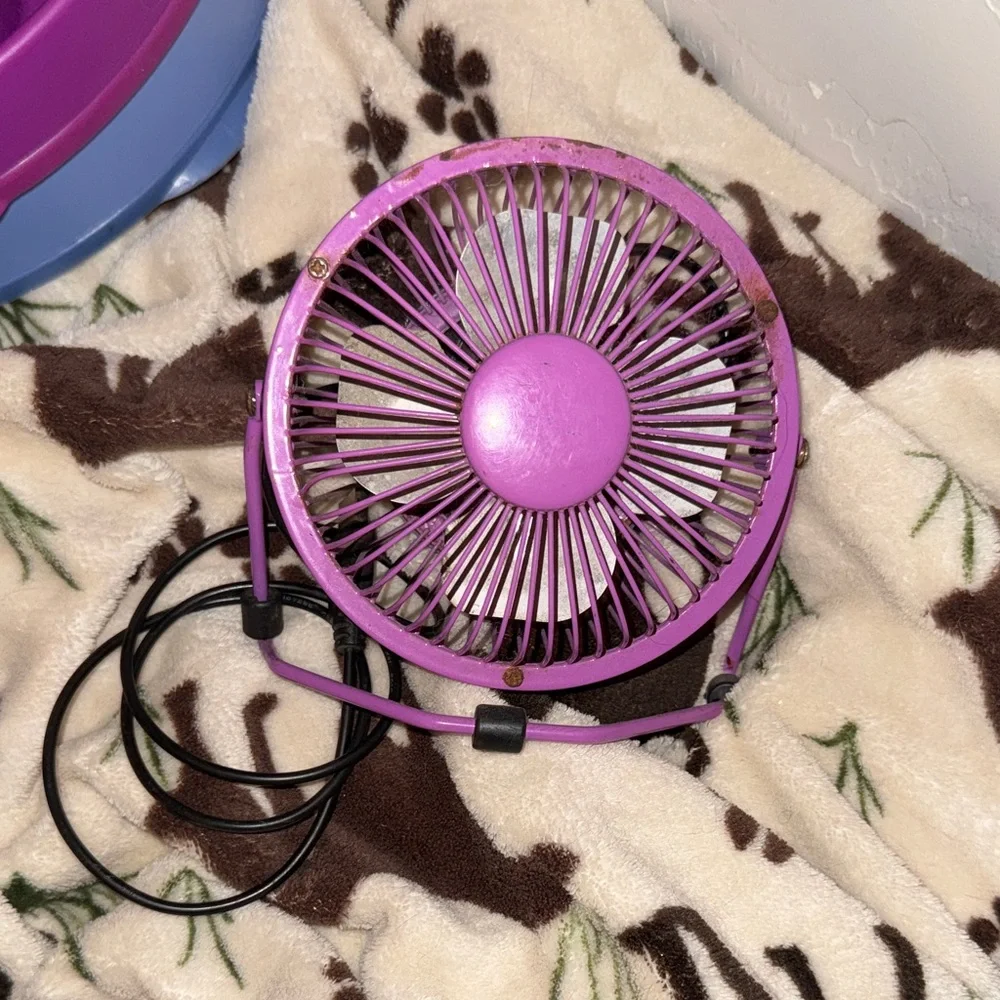 Purple Mini Desk Fan